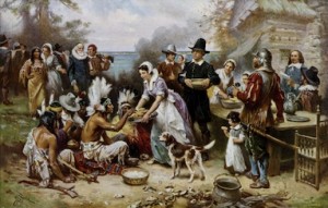 The First Thanksgiving by Jean Leon Gerome Ferris (1863–1930)  Public Domain  